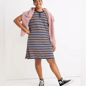 New! Madewell blue striped t-shirt dress 23507